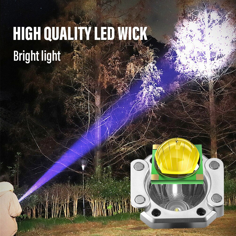 Description Picture 2 of itemLED Flashlights Tactical Torch Rechargeable Portable Spotlight Long-Range Camping Flashlight With Safety Hammer COB Sidelight
